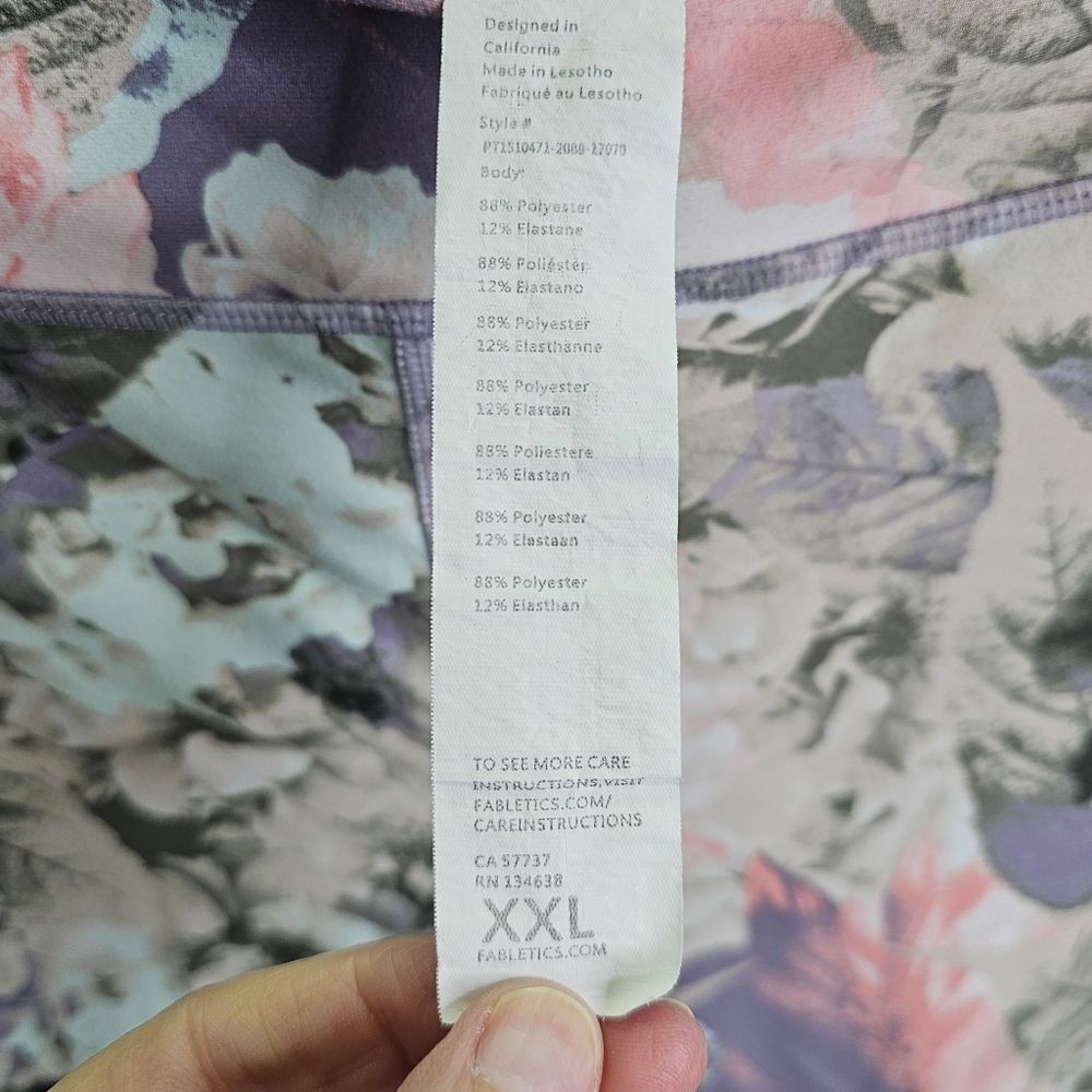 Fabletics Salar Gray And Pink Floral Powerhold Leggings Size XXL - Picture 6 of 11